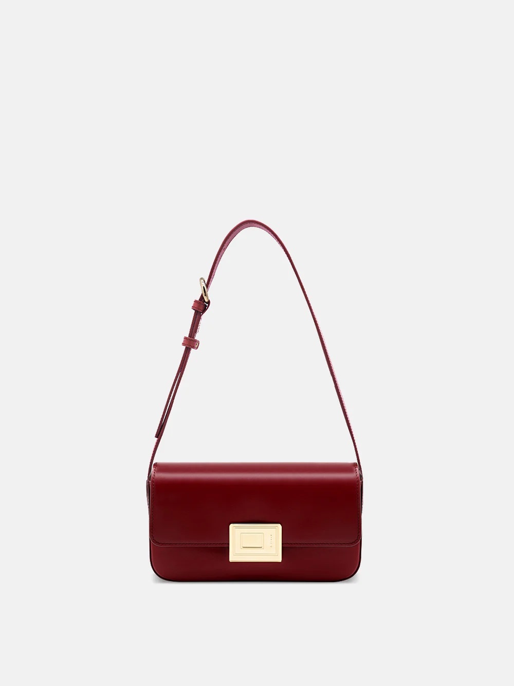 NWOT ACLOUD BOOK LOCK BAGUETTE BAG-S | BURGUNDY RED